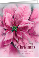 From Our Home Soft Pink Christmas Poinsettia Custom card