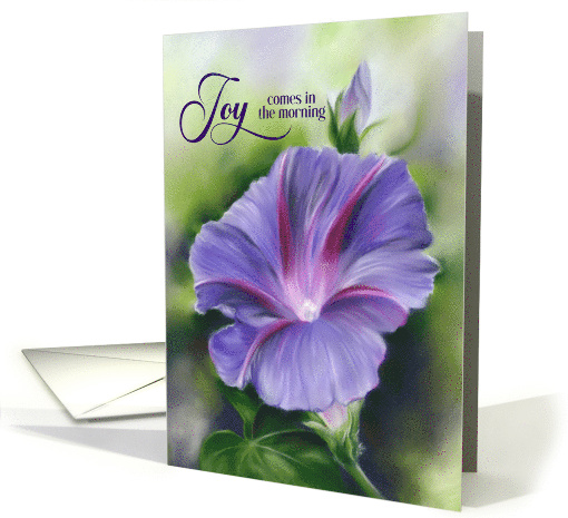 Christian Encouragement Joy Purple Morning Glory Flower card (1935018)