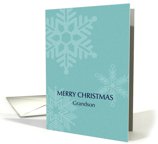 For Grandson Christmas Modern Minimalist Snowflakes Custom card