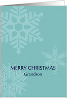 For Grandson Christmas Modern Minimalist Snowflakes Custom card