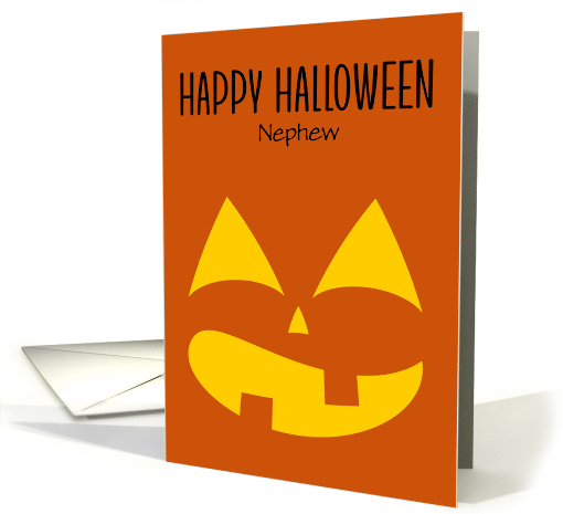 For Nephew Halloween Modern Minimal Jack O Lantern Custom card