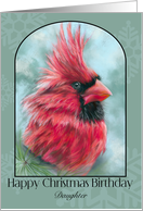 For Daughter Christmas Birthday Red Cardinal with Pine Custom card