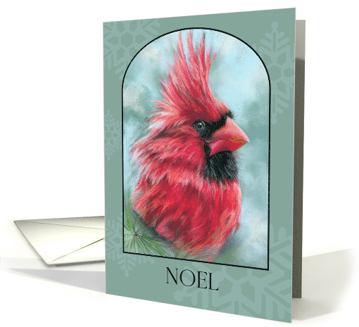 Noel Christmas Red Cardinal with Pine Bird Art card (1937098)
