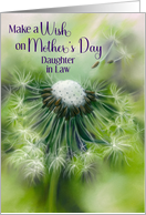 For Daughter in Law on Mothers Day Dandelion Wishes Custom card