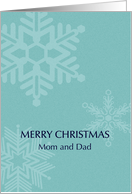 For Parents Christmas Modern Minimalist Snowflakes Custom card