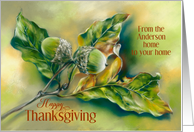 From Personalized Name Thanksgiving Autumn Acorns Gold card