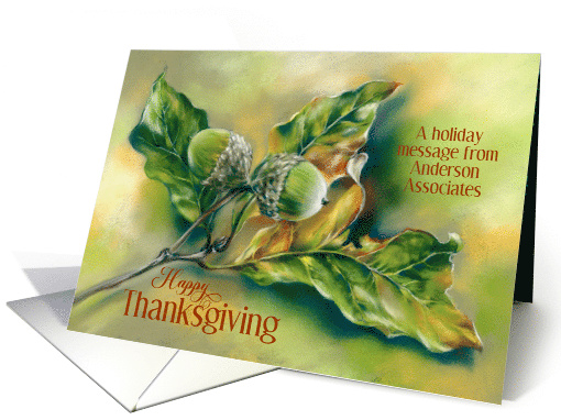 From Personalized Business Name Thanksgiving Autumn Acorns Gold card