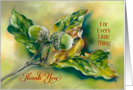 Thank You for Anything Autumn Acorns Gold and Green Custom card