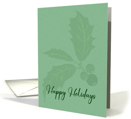 Happy Holidays Modern Minimalist Holly Graphic Art card (1938566)