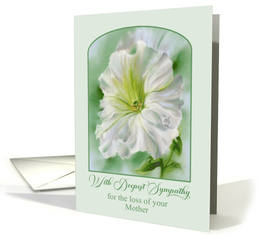 Sympathy for Loss of Mother White Petunia Flower Pastel Custom card