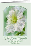 Sympathy for Loss of Grandmother White Petunia Flower Pastel Custom card