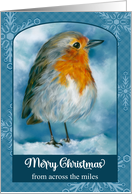 From Across the Miles Christmas Robin in the Snow Custom card