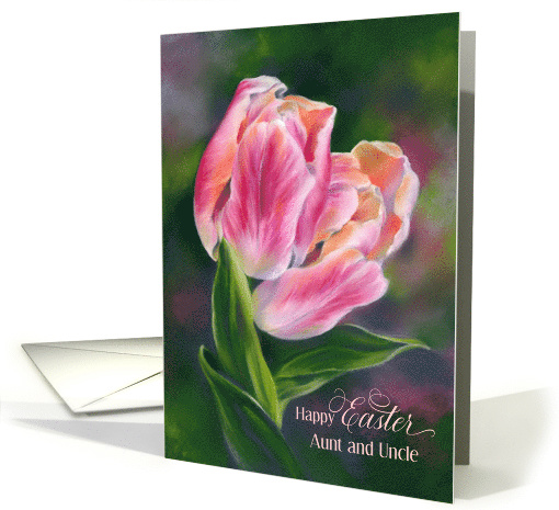 For Aunt and Uncle Easter Pastel Pink Tulips Custom card (1945646)