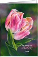 For Aunt Birthday Pastel Pink Tulips Custom card