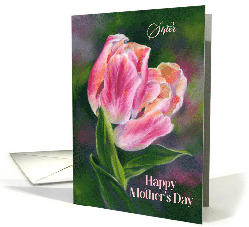 For Sister Mothers Day Pastel Pink Tulips card (1946154)