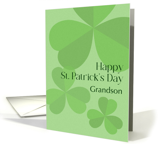 For Grandson St Patricks Day Contemporary Shamrocks Custom card