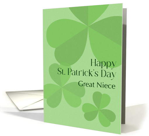 For Great Niece St Patricks Day Contemporary Shamrocks Custom card
