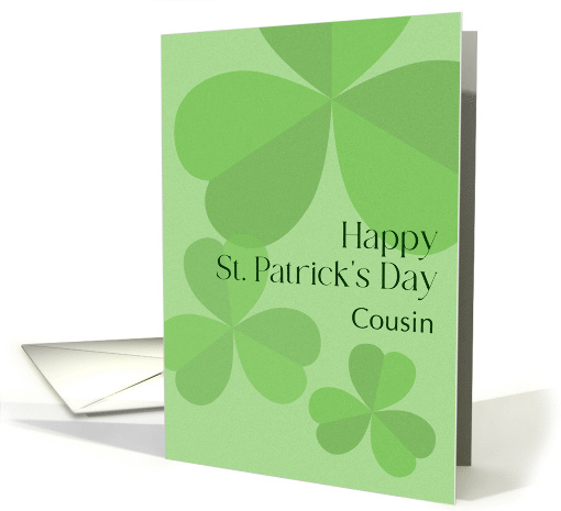 For Cousin St Patricks Day Contemporary Shamrocks Custom card