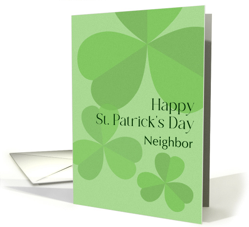 For Neighbor St Patricks Day Contemporary Shamrocks Custom card