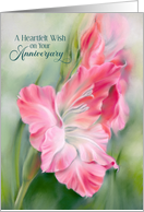 Wedding Anniversary Wishes Pink Gladiolus Flowers card