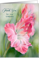 Thank You for Sympathy Pink Gladiolus Blossoms Custom card