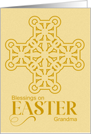 For Grandma Easter Floral Cross Minimalist Custom card