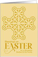 For Brother and Family Easter Floral Cross Minimalist Custom card