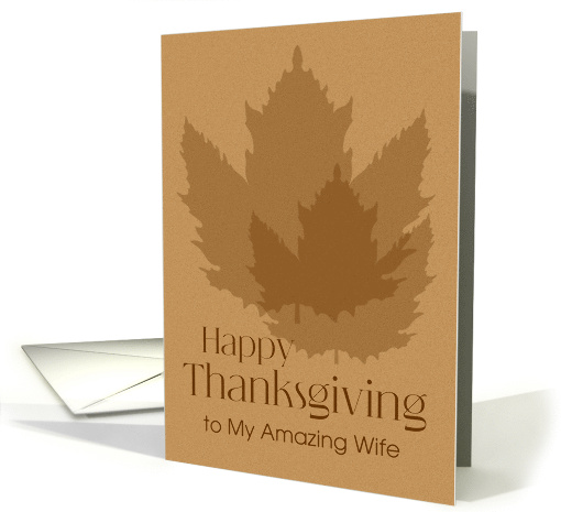 For Wife Thanksgiving Minimalist Maple Leaves Custom card (1950064)