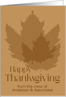 From Custom Business Thanksgiving Minimalist Maple Leaves card