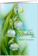 For Sister in Law Birthday Lily of the Valley Blossoms Custom card