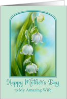 For Wife on Mothers Day Lily of the Valley Blossoms Custom card
