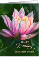 From Across the Miles Birthday Water Lily in Light Custom
