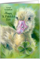 Great Grandson St Patricks Day Spring Gosling with Clover Custom