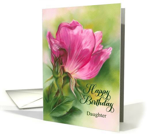 For Daughter Birthday Sunlit Pink Rose Custom card (1957936)