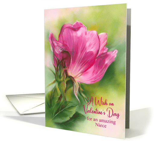 For Niece Valentine�s Day Wish Sunlit Rose Custom card (1958092)
