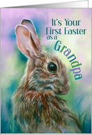 First Easter as Grandpa Brown Bunny Rabbit in Grass