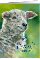 For Grandson Happy First Easter Spring Lamb Custom Relationship