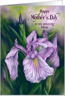 For Mom Mother's Day Purple Iris Flowers Custom