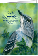 For Loss of Father Sympathy Mockingbird and Ivy Leaves Custom