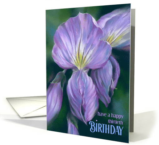 Custom Age Thirtieth Birthday Purple Wisteria Flowers card (1972072)