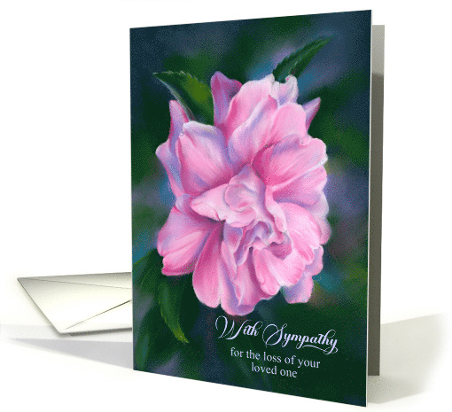 Sympathy for Loss of Loved One Pink Camellia Flower Custom card