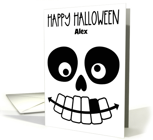 Personalized Name Halloween Wacky Skull Graphic card (1977774)