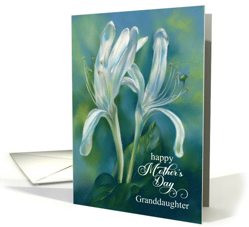 For Granddaughter on Mothers Day White Honeysuckle Flowers Custom card