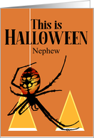 For Nephew Halloween Spooky Spider Pumpkin Eyes Custom card