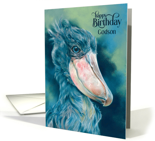 For Godson Birthday Shoebill Stork Bird Custom card (1982910)