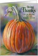 Son and Daughter in Law Thanksgiving Autumn Pumpkin Custom card