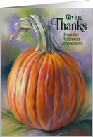 Custom Business Giving Thanks on Thanksgiving Autumn Pumpkin
