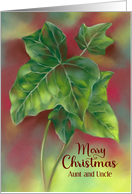 For Aunt and Uncle Christmas Ivy Leaves Custom card