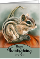 For Great Niece Thanksgiving Chipmunk Autumn Pumpkin Custom