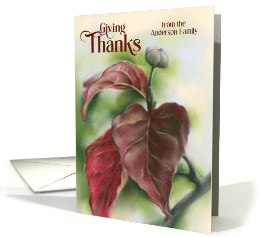 Personalized Surname Thanksgiving Autumn Red Dogwood... (2000678)